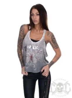 Angels & Diamonds Christian Audiger Butterflies Top, Gray