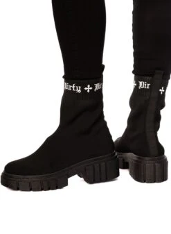 Dirty Ankle Boots, Black -Straßenmode Kleidung dirty ankle boots black 2
