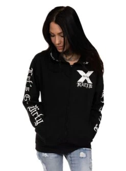 Dirty B F X-Rated Zip Hoodie, Black N White