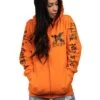 Dirty B F X-Rated Zip Hoodie, Orange N Black