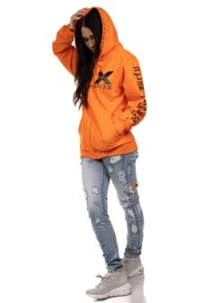 Dirty B F X-Rated Zip Hoodie, Orange N Black -Straßenmode Kleidung dirty b f x rated zip hoodie orange n black 3