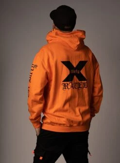 Dirty B F X-Rated Zip Hoodie, Orange N Black -Straßenmode Kleidung dirty b f x rated zip hoodie orange n black 4
