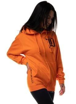 Dirty BAD 1 BF Zip Hoodie, Orange N Black -Straßenmode Kleidung dirty bad 1 bf zip hoodie orange n black 3