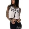 Dirty Bad 1 Cropped Mesh Top, White