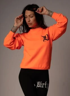 Dirty Bad 1 Sweatshirt, Neon Orange -Straßenmode Kleidung dirty bad 1 sweatshirt neon orange 3