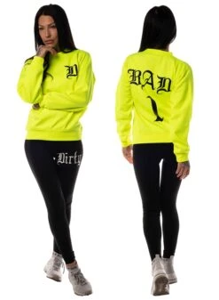 Dirty Bad 1 Sweatshirt, Neon Yellow -Straßenmode Kleidung dirty bad 1 sweatshirt neon yellow 2