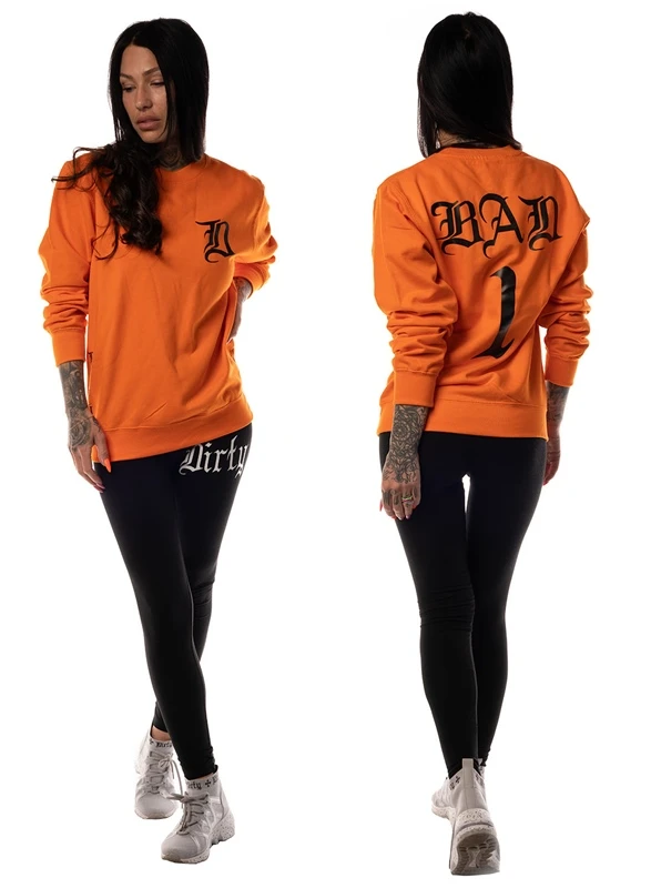 Dirty Bad 1 Unisex Sweatshirt, Orange N Black 2 Dirty Bad 1 Unisex Sweatshirt, Orange N Black – Bild 2