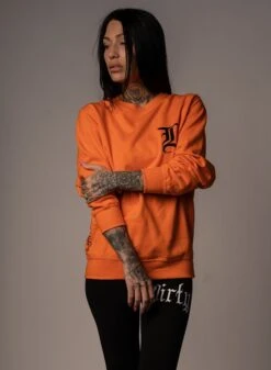 Dirty Bad 1 Unisex Sweatshirt, Orange N Black 6 Dirty Bad 1 Unisex Sweatshirt, Orange N Black -Straßenmode Kleidung dirty bad 1 unisex sweatshirt orange n black 2