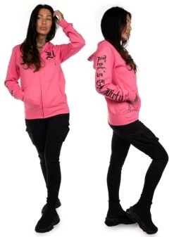 Dirty Bad 1 Women Slim Fit Hoodie, Pink -Straßenmode Kleidung dirty bad 1 women slim fit hoodie pink 3