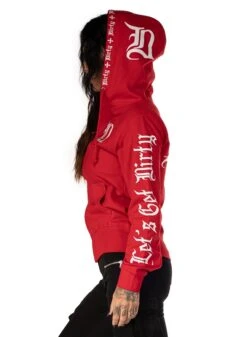 Dirty BAD 1 Women Slim Fit Hoodie, Red
