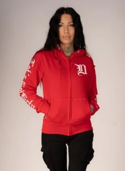 Dirty BAD 1 Women Slim Fit Hoodie, Red -Straßenmode Kleidung dirty bad 1 women slim fit hoodie red 5