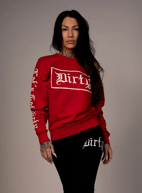 Dirty BF Fit Sweatshirt, Red N White 2 Dirty BF Fit Sweatshirt, Red N White – Bild 2