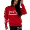 Dirty BF Fit Sweatshirt, Red N White