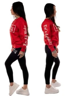 Dirty BF Fit Sweatshirt, Red N White 6 Dirty BF Fit Sweatshirt, Red N White -Straßenmode Kleidung dirty bf fit sweatshirt red n white 2