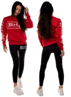 Dirty BF Fit Sweatshirt, Red N White 7 Dirty BF Fit Sweatshirt, Red N White -Straßenmode Kleidung dirty bf fit sweatshirt red n white 3