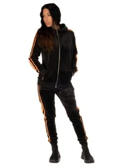 Dirty Black N Orange Velour Dress -Straßenmode Kleidung dirty black n orange velour dress 2