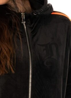 Dirty Black N Orange Velour Dress -Straßenmode Kleidung dirty black n orange velour dress 3