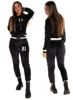 Dirty Black N White Velour Dress -Straßenmode Kleidung dirty black n white velour dress 1