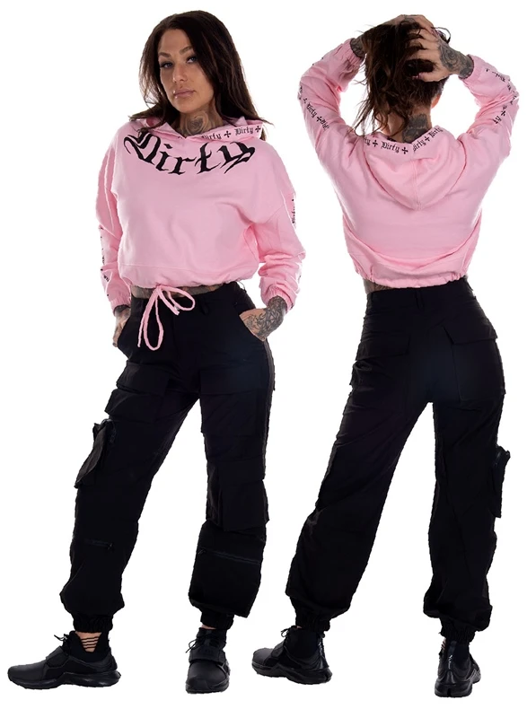 Dirty Chill Cropped Hoodie, Rosa 2 Dirty Chill Cropped Hoodie, Rosa – Bild 2