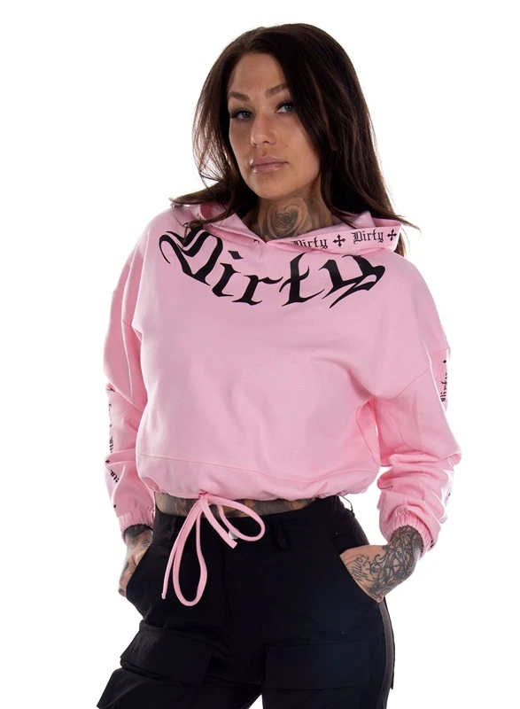 Dirty Chill Cropped Hoodie, Rosa 1 Dirty Chill Cropped Hoodie, Rosa