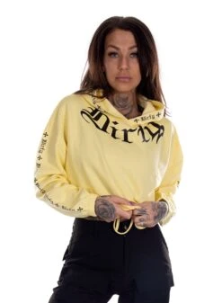 Dirty Chill Cropped Hoodie, Yellow -Straßenmode Kleidung dirty chill cropped hoodie yellow 3