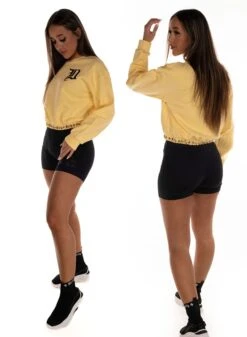Dirty Cropped Sweatshirt, Yellow -Straßenmode Kleidung dirty cropped sweatshirt yellow 2
