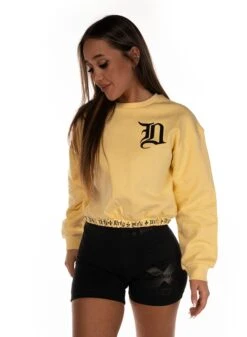 Dirty Cropped Sweatshirt, Yellow