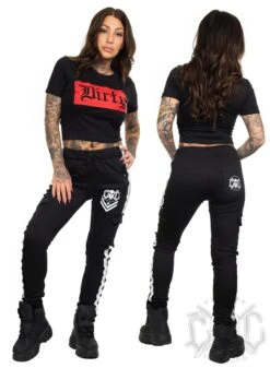 Dirty Cropped Top, Black N Red -Straßenmode Kleidung dirty cropped top black n red 2