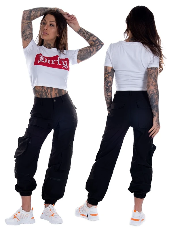 Dirty Cropped Top, White N Red 2 Dirty Cropped Top, White N Red – Bild 2