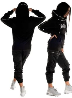 Dirty Cross Neck Hoodie, Black -Straßenmode Kleidung dirty cross neck hoodie black 3