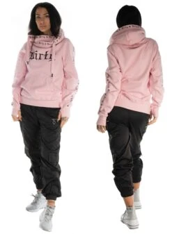 Dirty Cross Neck Hoodie, Rosa 6 Dirty Cross Neck Hoodie, Rosa -Straßenmode Kleidung dirty cross neck hoodie rosa 2