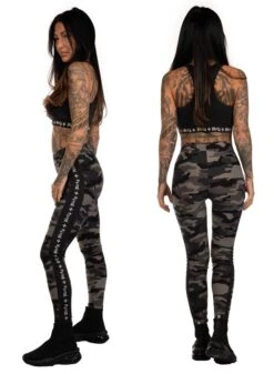 Dirty Dark Camo Leggings -Straßenmode Kleidung dirty dark camo leggings 5