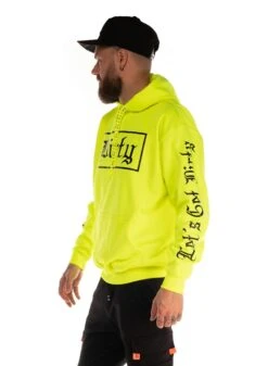 Dirty Herr Hoodie, Neon Yellow -Straßenmode Kleidung dirty herr hoodie neon yellow 2