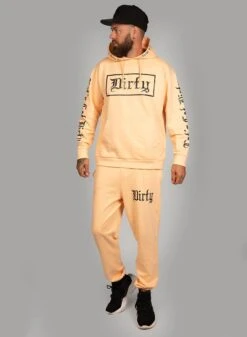 Dirty Men Hoodie, Apricot N Black -Straßenmode Kleidung dirty men hoodie apricot n black 2