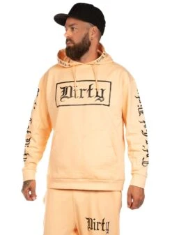 Dirty Men Hoodie, Apricot N Black