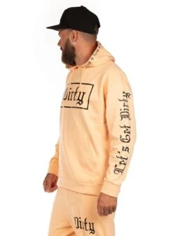 Dirty Men Hoodie, Apricot N Black -Straßenmode Kleidung dirty men hoodie apricot n black 3