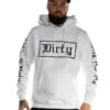 Dirty Men Unisex Hoodie, White N Black