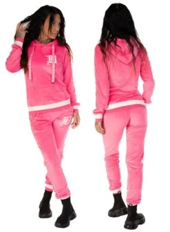 Dirty Pink N White Velour Dress -Straßenmode Kleidung dirty pink n white velour dress 1