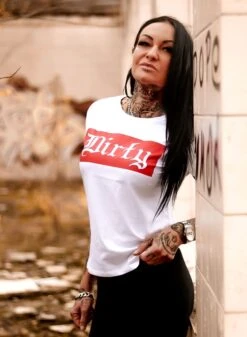 Dirty Red Women Tee, White