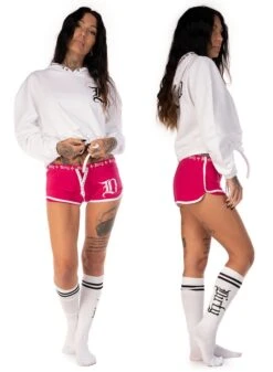 Dirty Shorts, Pink N White -Straßenmode Kleidung dirty shorts pink n white 2