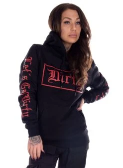 Dirty Unisex Hoodie, Black N Red