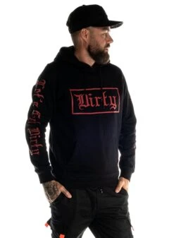 Dirty Unisex Hoodie, Black N Red -Straßenmode Kleidung dirty unisex hoodie black n red 3