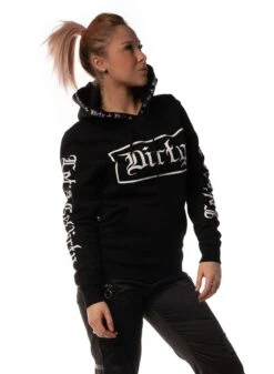 Dirty Unisex Hoodie, Black N White -Straßenmode Kleidung dirty unisex hoodie black n white 2