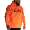 Dirty Unisex Hoodie, Neon Orange