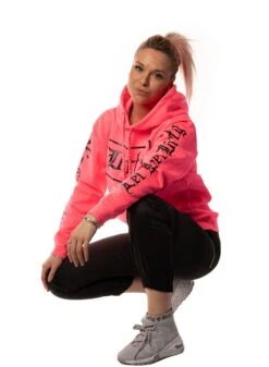 Dirty Unisex Hoodie, Neon Pink -Straßenmode Kleidung dirty unisex hoodie neon pink 3