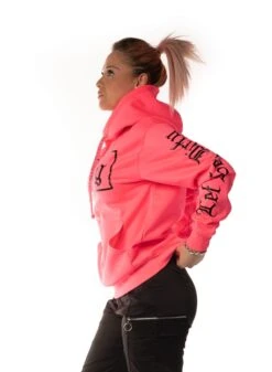 Dirty Unisex Hoodie, Neon Pink -Straßenmode Kleidung dirty unisex hoodie neon pink 4
