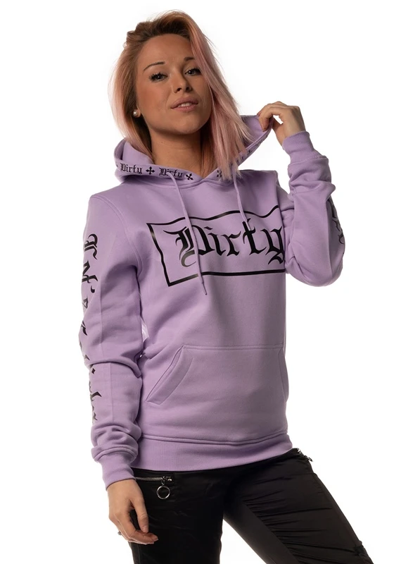 Dirty Unisex Hoodie, Purple N Black 1 Dirty Unisex Hoodie, Purple N Black