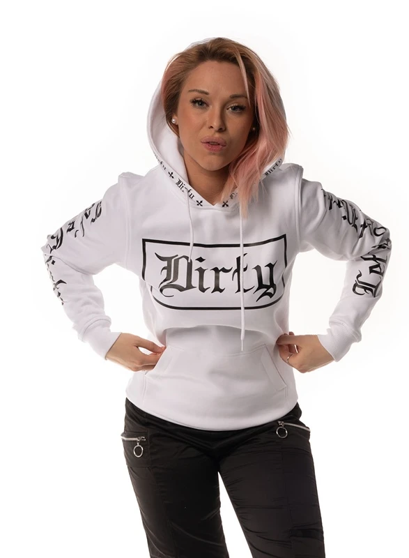 Dirty Unisex Hoodie, White N Black 3 Dirty Unisex Hoodie, White N Black – Bild 3
