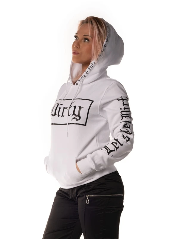 Dirty Unisex Hoodie, White N Black 1 Dirty Unisex Hoodie, White N Black