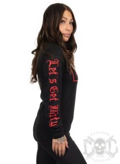 Dirty Unisex LS Tee, Black N Red -Straßenmode Kleidung dirty unisex ls tee black n red 2